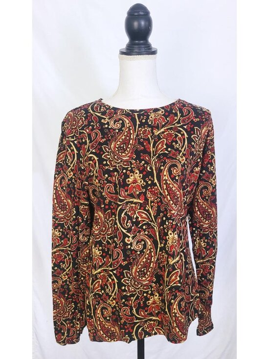 Jones New York Sport Tops - Jones New York Sport Women's Paisley Long Sleeve Blouse XL